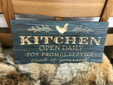 Kitchen Barn Wood sign