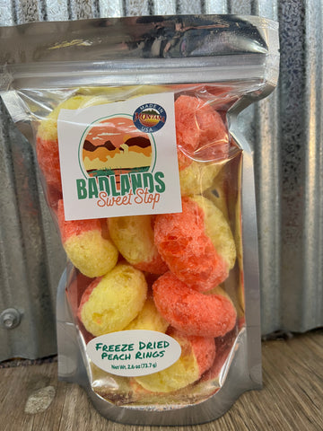 Freeze dried peach rings