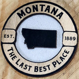 Montana Circle Wooden Magnets