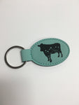 Floral Cow Key Chain