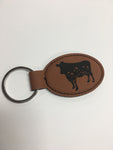Floral Cow Key Chain